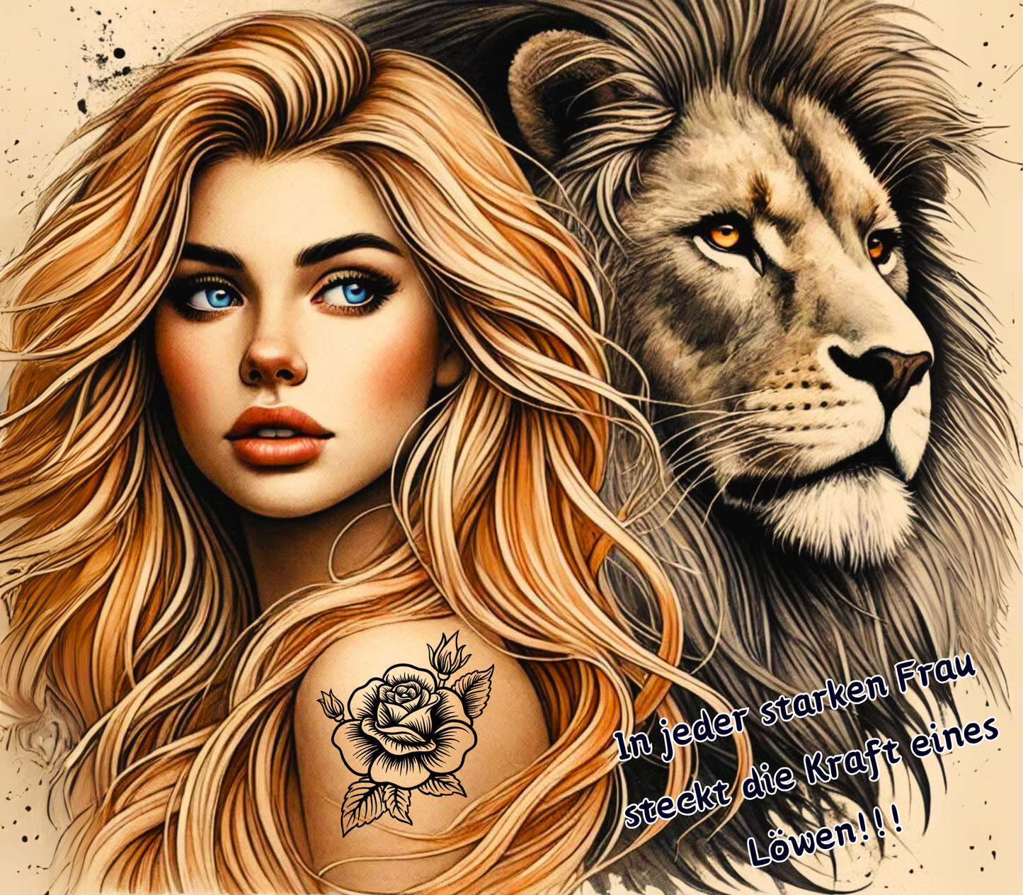 ThermoCup Schraubverschluss "In jeder starken Frau steckt die Kraft eines Löwen"