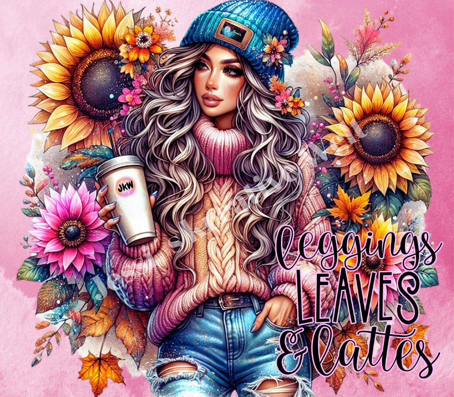 ThermoCup Schraubverschluss "Leggings, Leaves & Lattes"