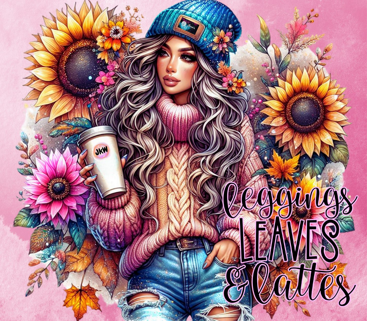 ThermoCup Schraubverschluss "Leggings, Leaves & Lattes"