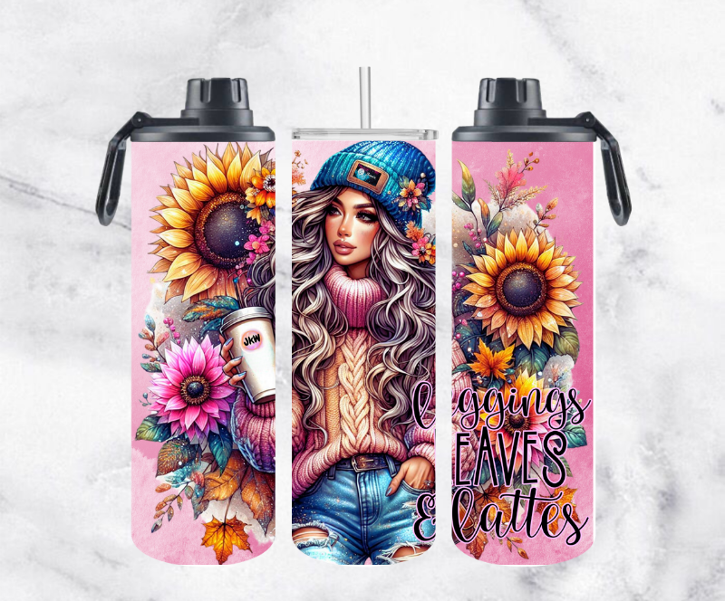 ThermoCup Schraubverschluss "Leggings, Leaves & Lattes"