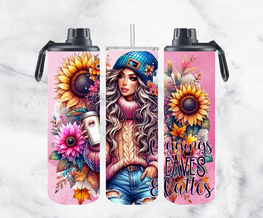 ThermoCup Schraubverschluss "Leggings, Leaves & Lattes"