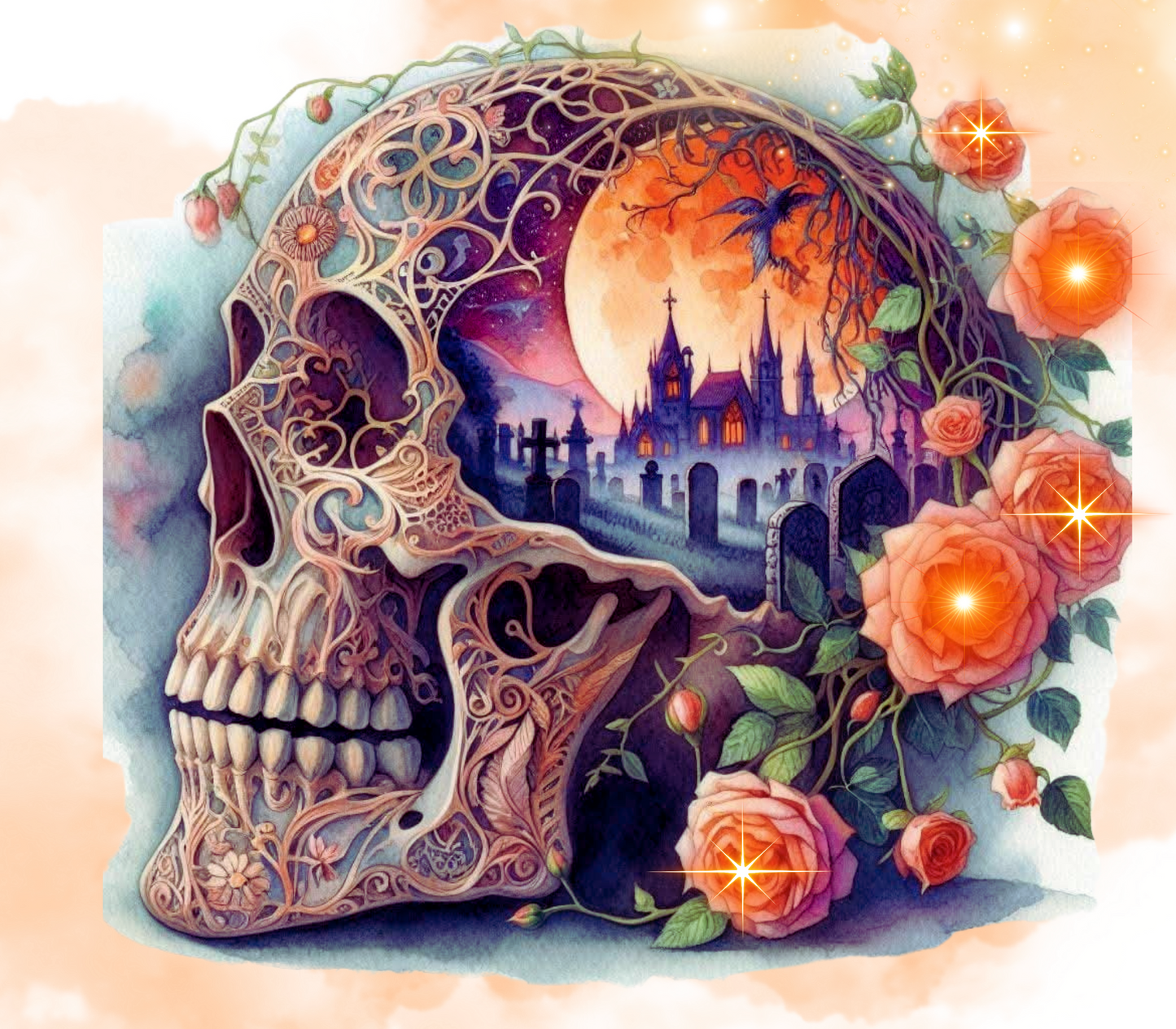 ThermoCup Schraubverschluss mit 2 Deckel "Skull-City"