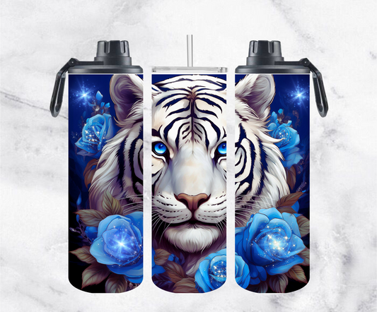 ThermoCup Schraubverschluss "Weißer Tiger & blaue Rosen"