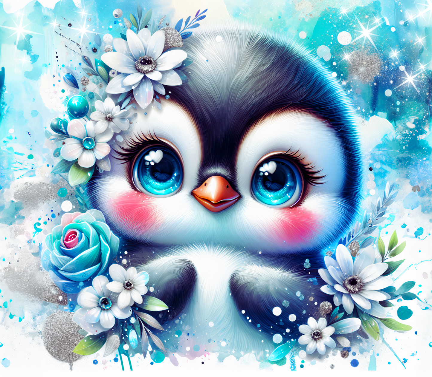 Thermoflasche mit Schraubverschluss "Winterzauber Pinguin – Tumbler mit Herz"