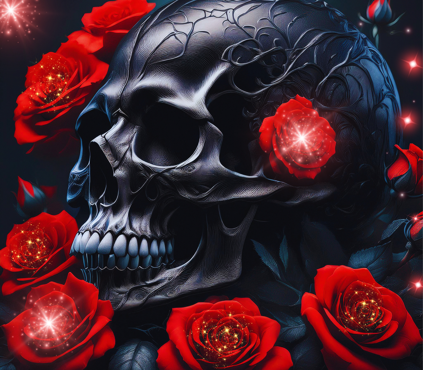 ThermoCup Schraubverschluss "Skull red Roses"