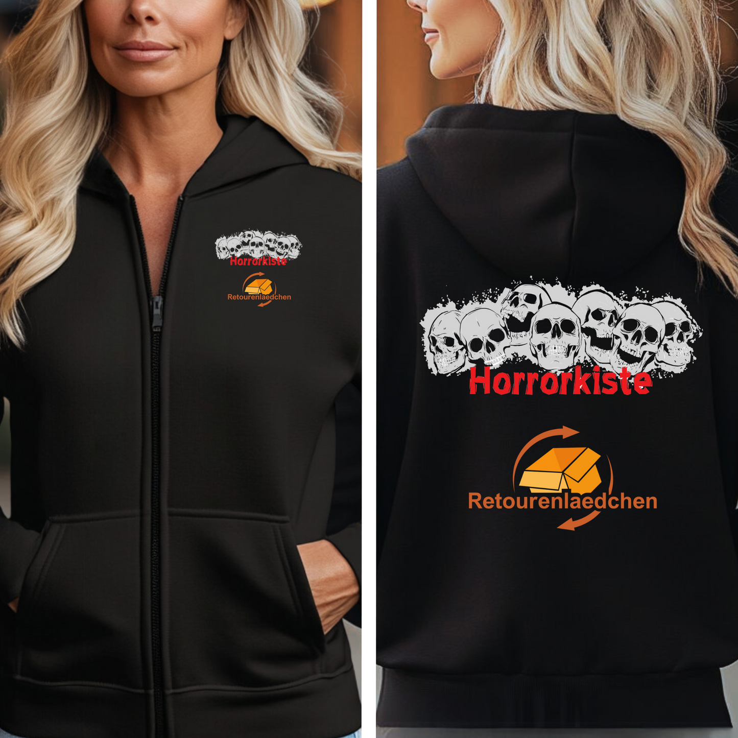 Sweatjacke Damen - Merchendise Horrorkiste / Retourenlädchen