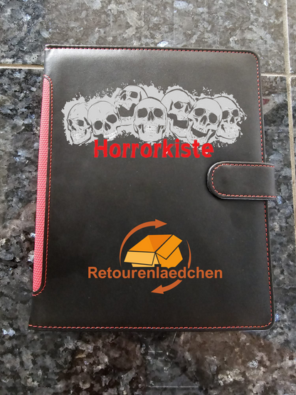 Personalisierte Tablethülle – schwarz-rot