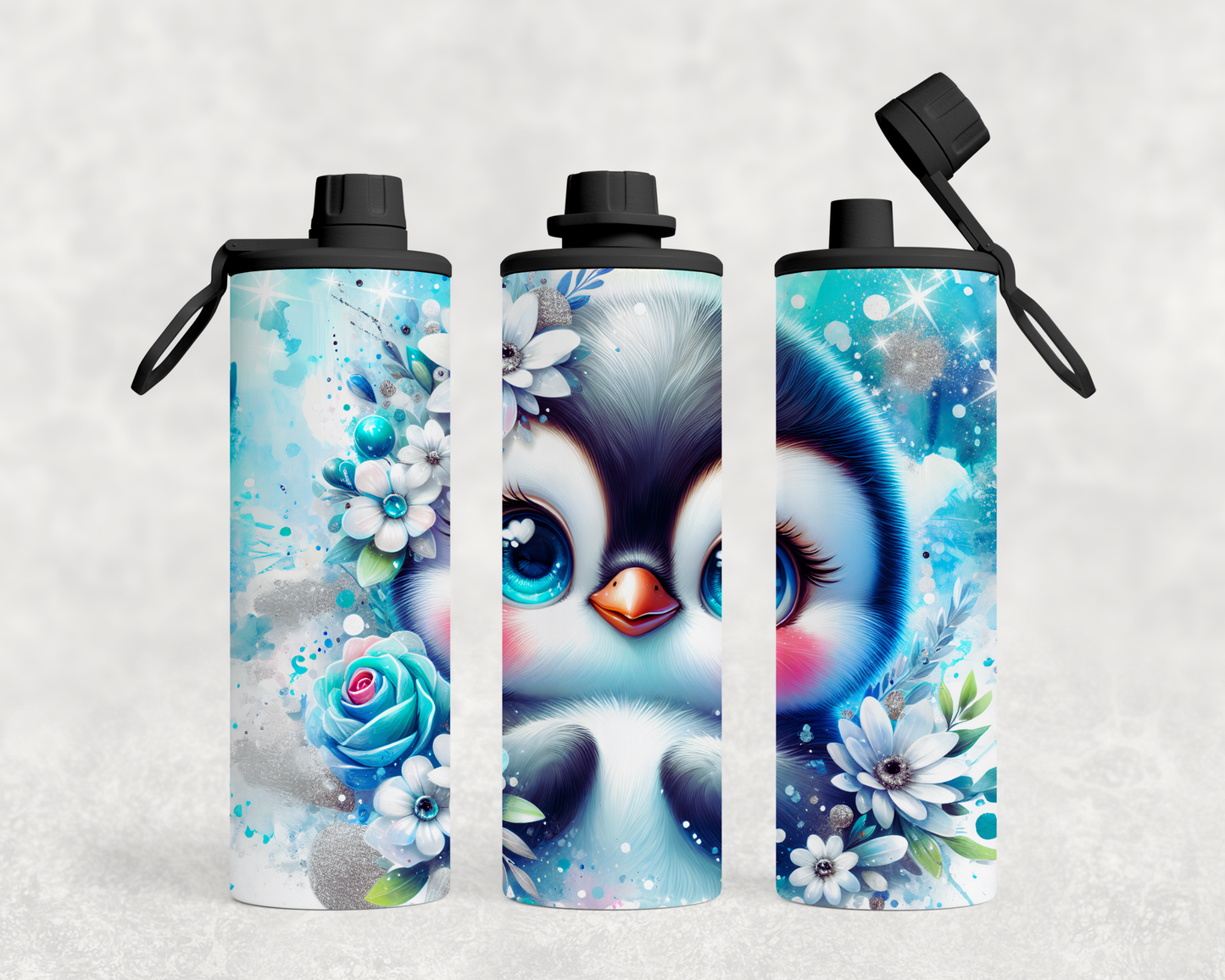 Thermoflasche mit Schraubverschluss "Winterzauber Pinguin – Tumbler mit Herz"
