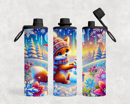 Thermoflasche mit Schraubverschluss "Winterfuchs Tumbler – Magischer Schneeglanz"